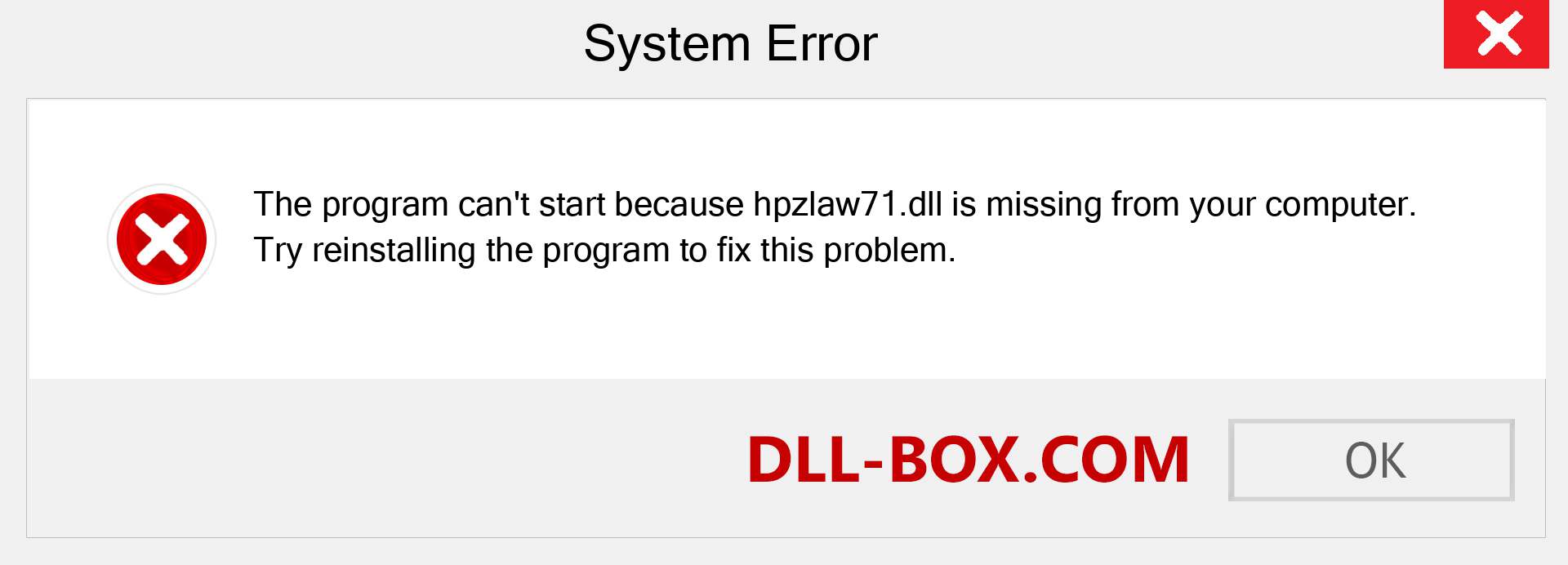  hpzlaw71.dll file is missing?. Download for Windows 7, 8, 10 - Fix  hpzlaw71 dll Missing Error on Windows, photos, images